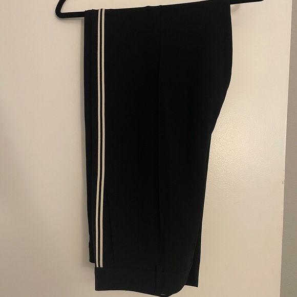 Chloe Straight Leg Black and Cream Side Stipe Pants Slacks Trousers Size 44